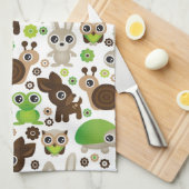 Linge De Cuisine papier peint d'animal de lapin de tortue de cerfs (Quart Plié)