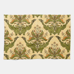 Linge De Cuisine Papier peint floral classique : damassé stylisé.