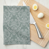 Linge De Cuisine Papier peint floral vert (Quart Plié)