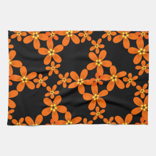 Linge De Cuisine papier peint rétro orange 1970