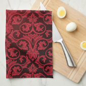 Linge De Cuisine Papier peint rouge 2 (Quart Plié)