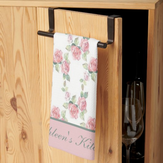 Linge De Cuisine Papier Peint Shabby Chic Rose Fleurie (Pliage en tiers)
