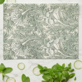 Linge De Cuisine Papier peint tulipe classique vert de William Morr (Plié)