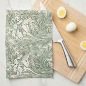 Linge De Cuisine Papier peint tulipe classique vert de William Morr (Quart Plié)