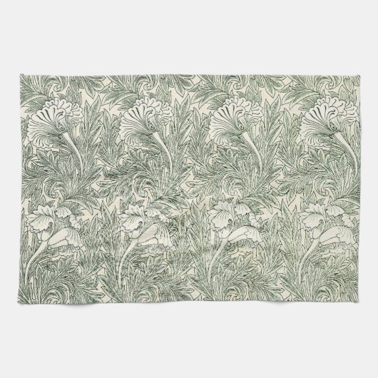 Linge De Cuisine Papier peint tulipe classique vert de William Morr (Horizontal)
