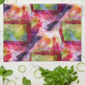 Linge De Cuisine Papier peint vert et rouge abstrait (Plié)