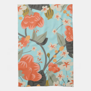 Linge De Cuisine Papier peint vintage rose et fleurs