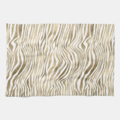 Linge De Cuisine Papier Zèbre blanc or        (Horizontal)