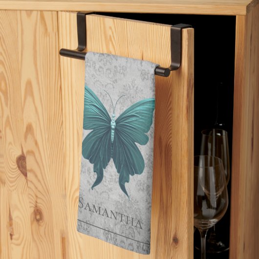 Linge De Cuisine Papillon à bijoux turquoise (Pliage en tiers)