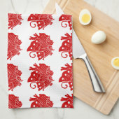 Linge De Cuisine Papillon asiatique Japonais Conception Kamon (Quart Plié)