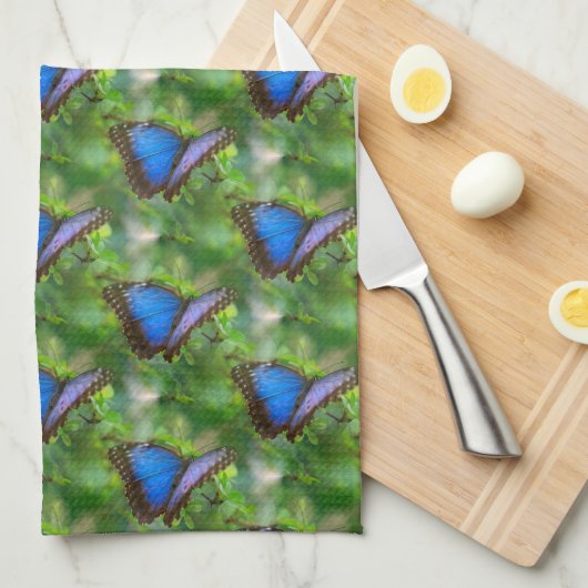 Linge De Cuisine Papillon bleu (Quart Plié)