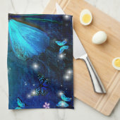 Linge De Cuisine Papillon bleu élégant (Quart Plié)