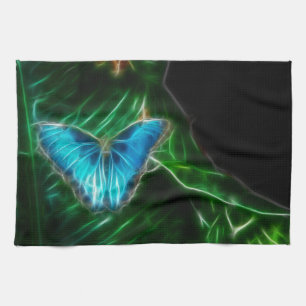 Linge De Cuisine Papillon bleu Morpho électrique fractal