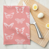 Linge De Cuisine Papillon, Corail profond rose (Quart Plié)