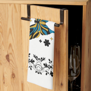 Linge De Cuisine Papillon Crépusculaire en Fleur – Œuvre d'Art Flor