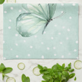 Linge De Cuisine Papillon Croire Points Blancs Menthe (Plié)