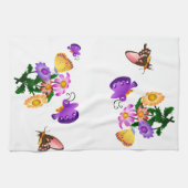 Linge De Cuisine Papillon de caricature et fleurs américain MoJo Ki (Horizontal)
