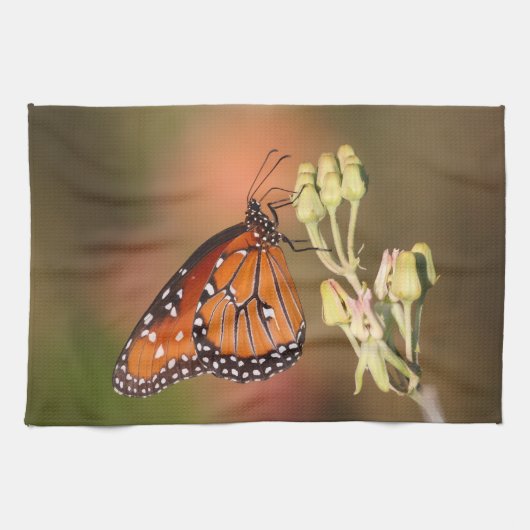 Linge De Cuisine Papillon de la reine sur une branche (Horizontal)