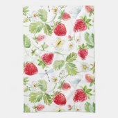 Linge De Cuisine Papillon de libellule de fraise Fleur blanche Flor (Vertical)