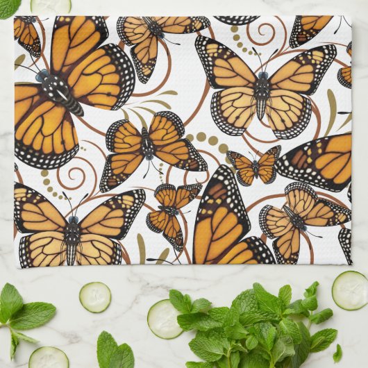 Linge De Cuisine Papillon de monarque (Plié)