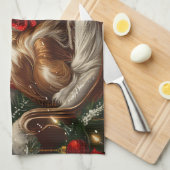 Linge De Cuisine Papillon de Noël Festif (Quart Plié)