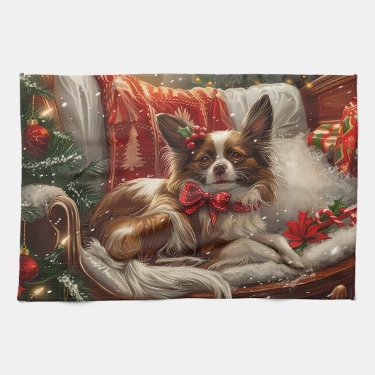 Linge De Cuisine Papillon de Noël Festif (Horizontal)