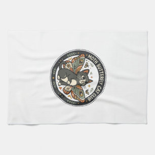 Linge De Cuisine Papillon de nuit Chat POD Art Vectoriel - Papillon