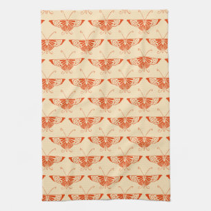 Linge De Cuisine Papillon déco stylisé - mandarin orange