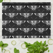 Linge De Cuisine Papillon déco stylisé - noir et blanc (Plié)