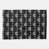 Linge De Cuisine Papillon déco stylisé - noir et blanc (Horizontal)
