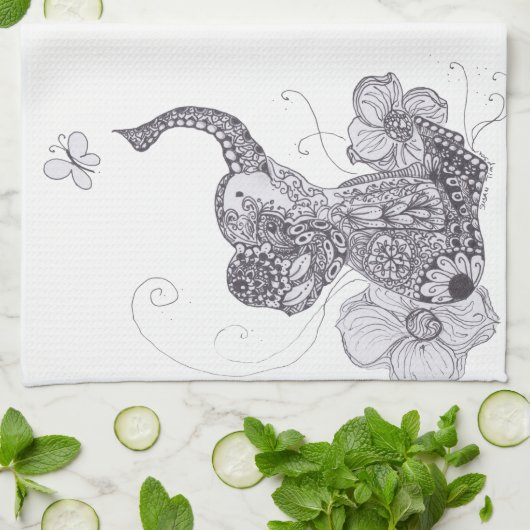 Linge De Cuisine Papillon d'éléphant (Plié)