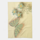 Linge De Cuisine Papillon et fleurs de fantaisie (Vertical)
