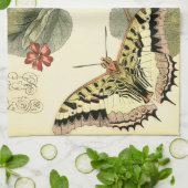 Linge De Cuisine Papillon et libellule à fleurs rouges (Plié)