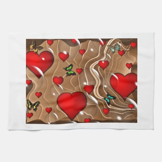 Linge De Cuisine Papillon et or (Horizontal)