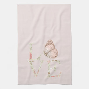 Linge De Cuisine Papillon Floral Amour Rose Tendresse