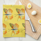 Linge De Cuisine Papillon jaune Aquarelle Art Tea Towa (Quart Plié)