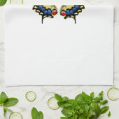 Linge De Cuisine Papillon jaune et noir    (Plié)