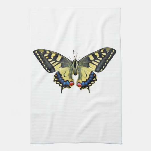 Linge De Cuisine Papillon jaune et noir    (Vertical)