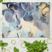 Linge De Cuisine Papillon jaune orchidée violet (Plié)