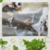 Linge De Cuisine Papillon Laisser neiger Noël (Plié)