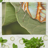 Linge De Cuisine Papillon malachite perché sur une feuille (Plié)