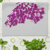 Linge De Cuisine Papillon mauve et Fuchsia (Plié)