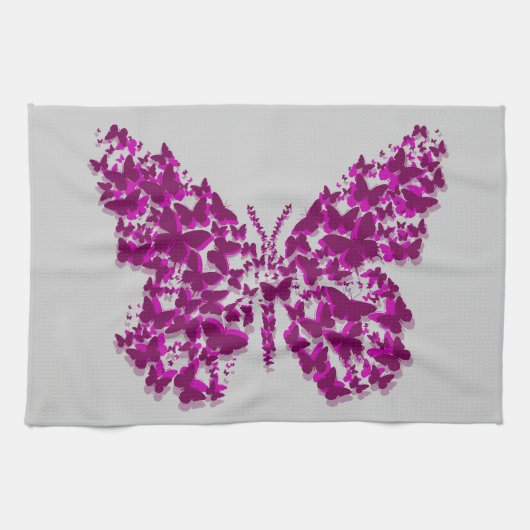 Linge De Cuisine Papillon mauve et Fuchsia (Horizontal)