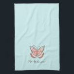 Linge De Cuisine Papillon moderne simple personnalisé<br><div class="desc">Une belle serviette de thé papillon décorative personnalisée avec votre nom. Ajoute un peu de plaisir à votre cuisine. Conçu pour vous par Blackberry Boulevard.</div>