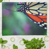 Linge De Cuisine Papillon Monarque En Fleur Fermer   (Plié)