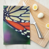 Linge De Cuisine Papillon Monarque En Fleur Fermer   (Quart Plié)