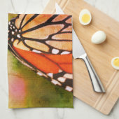 Linge De Cuisine Papillon Monarque Sur Fleur Fermer Abstrait (Quart Plié)