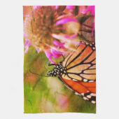 Linge De Cuisine Papillon Monarque Sur Fleur Fermer Abstrait (Vertical)