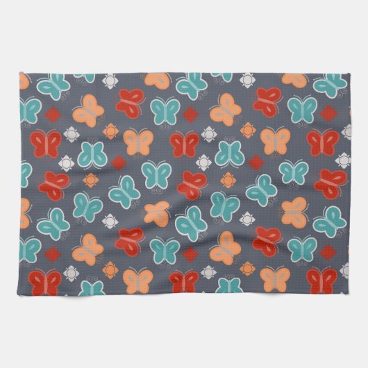 Linge De Cuisine Papillon multicolore (Horizontal)