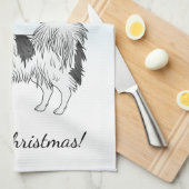 Linge De Cuisine Papillon Noir Et Blanc Mélange Chien En Forêt D'Hi (Quart Plié)